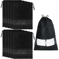 OEM Lot de 10 sacs à chaussures imperméables avec sangle, transparents, pour chaussures de femme et d'homme, baskets, mocassins, noir, sacs à chaussures