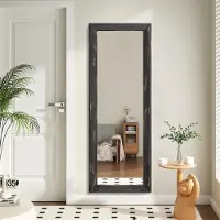 Sonstiges Miroir mural pleine longueur avec cadre en bois, style rétro, dimensions 110 x 35 cm