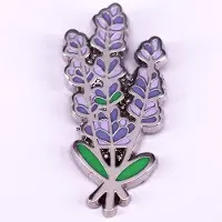 OEM Broche en émail couleur lavande, avec un joli dos orné d'un motif floral, bijou pour la Saint-Valentin