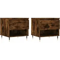 vidaXL Tables basses 2 pcs. Chêne fumé 50x46x50 cm Bois composite