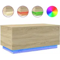 vidaXL Table basse avec lampes LED Chêne Sonoma 90x50x40 cm