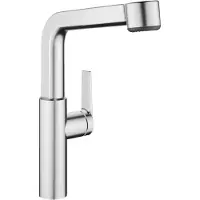 NABER Robinet de cuisine KWC Domo E4 avec flexible extractible et douchette Acier inoxydable