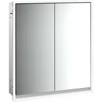 Emco loft Armoire de toilette avec éclairage, 600 mm, modèle à encastrer, aluminium/miroir, 979805105