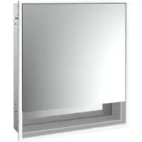 Emco loft armoire de toilette lumineuse avec compartiment inférieur, 600 mm, modèle à encastrer (64.30 x 17.50 x 73.30 cm)