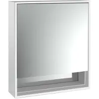 Emco loft Armoire de toilette avec éclairage avec compartiment inférieur, 600 mm, modèle apparent, aluminium/miroir, 979805200