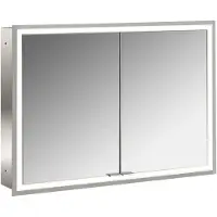 Emco prime Armoire de toilette avec éclairage, 1000 mm, 2 portes, modèle encastré, 949706393