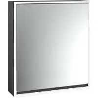 Emco loft Armoire de toilette avec éclairage, 600 mm, modèle apparent, noir/miroir, 979813300