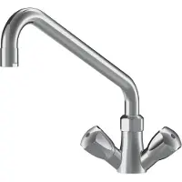 Kwc Robinetterie à deux poignées pour la restauration, 3/4", presse-étoupe réglable, chromée, 1 pièce.