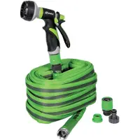 Ribimex Tuyau Plat Flatex 30M - Avec Raccords et Pistolets - Flexible et Pratique -