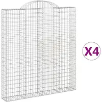 vidaXL Gabions 4 pcs voûtés 200x30x220/240 cm en fer