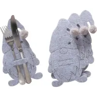 Boltze Pochettes en feutre pour couverts GNOMY, set de 4 pièces
