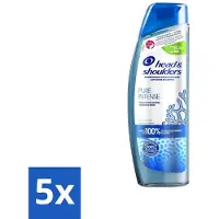 Head & shoulders – Shampooing antipelliculaire – Pure Intense – Détox du cuir chevelu – 250 ml - Lot économique - 5 pièces