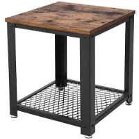Vasagle Table de nuit, 45 x 45 x 55 cm, table d'appoint au design industriel, table de salon avec tablette grillagée, stable, facile à monter, table de rangement vintage LET41X