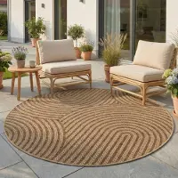 Teppium Tapis Rond 80 cm Scandi Boho Résistant Naturel