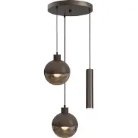 Masterlight Lampe pendante à 3 lampes Opera Ø 35 cm de cacao