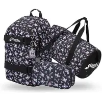 Baagl Ensemble de sac à dos scolaire pour filles, 3 pièces : sac à dos ergonomique de 25 litres - Kuromi