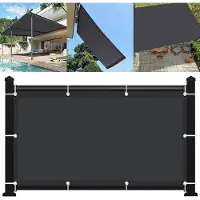 OEM Paravent de balcon étanche - Clôture d'intimité pour l'extérieur - Barrière de protection pour la terrasse - Protection UV à 98% - Dimensions : 1,5 x 2 mètres - Gris foncé