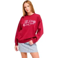 Roxy Lineup Sweatshirt Rouge S Femme