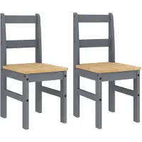 vidaXL Chaises de salle à manger, lot de 2, PANAMA, gris, 40 x 46 x 90 cm, bois de pin massif