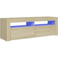 vidaXL Armoire TV avec lampes LED Chêne Sonoma 120x35x40 cm