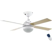 Eglo Fan Fan Blanc et bois avec lampe