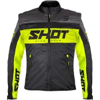 Shot Race Gear Veste Softshell légère Shot pour motocross, noire/jaune néon, taille S