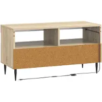 vidaXL Meuble TV LED ZWOLLE, en panneaux de particules imitation chêne Sonoma
