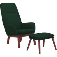 vidaXL Fauteuil relax avec pouf Vert foncé Tissu