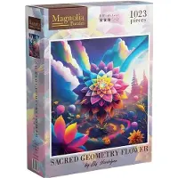 Magnolia Puzzle Fleur Géométrie Sacrée - bunte Puzzle 1023 Teile