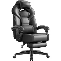Songmics Neil, Chaise gaming, Noir