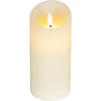 Lumineo Led wax candle, with curved top, cream color ø7.5 x 17 cm