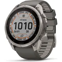 Garmin Vber Montres connectées Fenix 9 Pro – inReach, Solar, 51 mm en titane avec bracelet en silicone gris