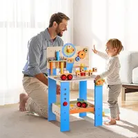 Vevor Établi en bois pour enfants de 3 ans et plus Établi jouet Kits de jeux de rôle
