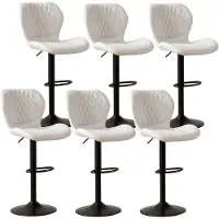 Sonstiges Tabourets de bar avec dossier, pivotants à 360°, réglables en hauteur, revêtus en similicuir PU, couleur beige, lot de 6