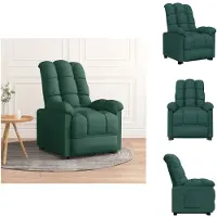 vidaXL Fauteuil relax vert foncé Tissu - Fauteuil