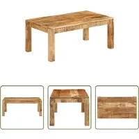 The Living Store Table basse 100x55x40 cm en bois massif de manguier