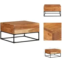 vidaXL Table basse 68x68x41 cm, en bois massif d'acacia - Tables basses