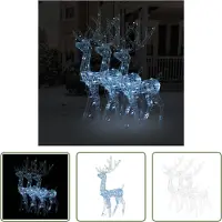 The Living Store Rennes LED 3 pcs. Acrylique 120 cm Blanc froid