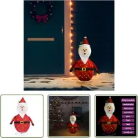 The Living Store Décoration de Noël Père Noël LED Tissu de luxe 90 cm