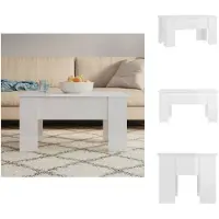 vidaXL Table basse blanc brillant 79 x 49 x 41 cm en aggloméré - Tables basses