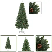 The Living Store : Sapin de Noël artificiel avec cônes de pin, couleur vert, 210 cm