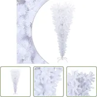 The Living Store Arbre de Noël artificiel avec support Inversé Blanc 120 cm
