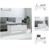vidaXL Table basse, blanc brillant, 102x50,5x46,5 cm, matériau composite en bois - Tables basses