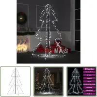 The Living Store Arbre de Noël en forme de cône 200 LED Intérieur Extérieur 98x150 cm