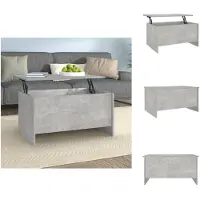 vidaXL Table basse en béton gris, 80x55,5x41,5 cm, en panneaux de particules - Tables basses