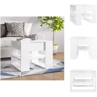 vidaXL Table basse, blanc brillant, 55,5 x 55 x 45 cm, matériau composite en bois - Tables basses