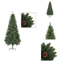 vidaXL Arbre de Noël artificiel avec cônes de pin, vert, 210 cm - Arbres de Noël