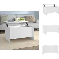 vidaXL Table basse blanche, 80x55,5x41,5 cm, en panneaux de particules - Tables basses