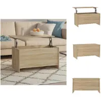 vidaXL Table basse en bois imitation chêne Sonoma, 102x55,5x52,5 cm - Tables basses