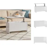 vidaXL Table basse blanc brillant 102x55,5x52,5 cm Bois composite - Tables basses